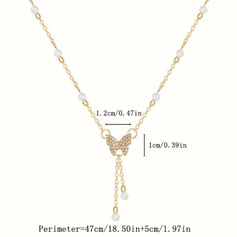 Lola Butterfly & Pearl Necklace