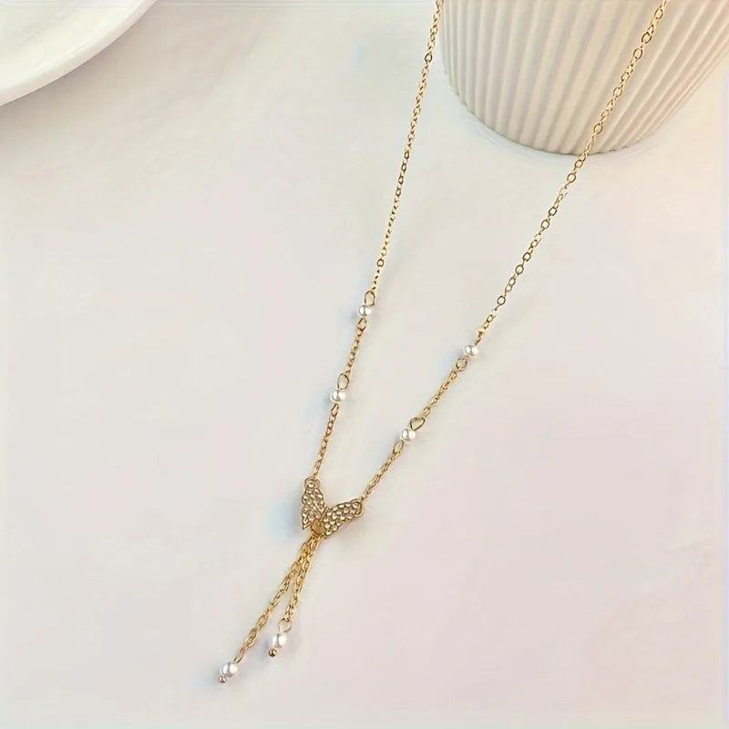 Lola Butterfly & Pearl Necklace
